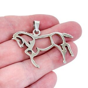 Vintage Sterling Silver 925 Openwork Horse Pendant